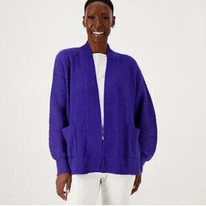 Attitudes by Renee Open Front Bubble Cardigan-Blue-XXS-NEW-A566550